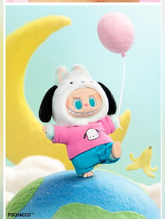 POP MART Accessories - Pop Mart The Monsters x Hello Kitty and Friends Plush Pendant- Pochacco